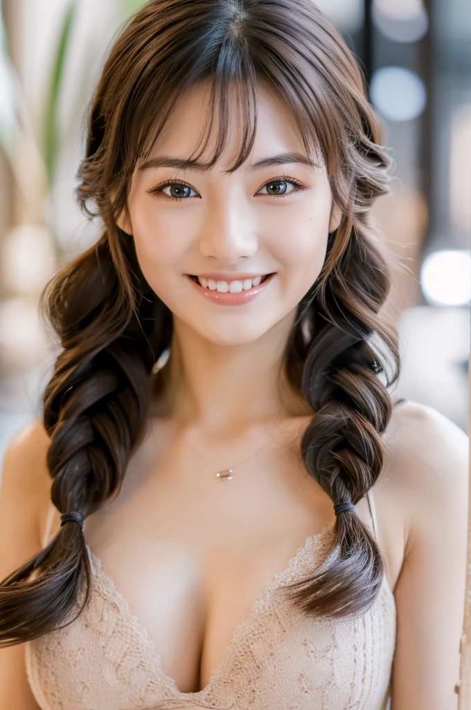 (8k, RAW photo, best quality, masterpiece:1.2), (realistic, photo-realistic:1.4), (extremely detailed 8k wallpaper), Japanese 20 age woman,(random hairstyles, Huge breasts :1.2),(Ultra-detailed face, Detailed eyes, Double eyelid, Full body shot), casual dress,coffee shop,Contented Smile
