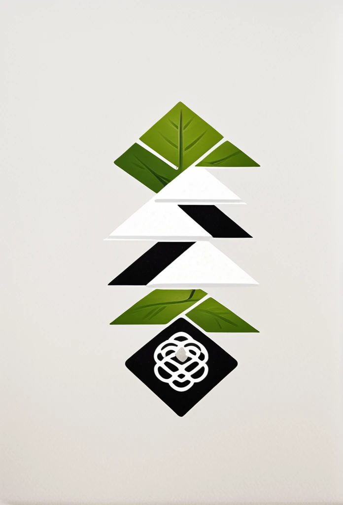 Stylish logo of a Japanese rice ball specialty store

 draw a rice ball on the logo so that anyone can see it as a rice ball

 Rice balls, Japanese bamboo bushes, bamboo leaves, etc. are drawn on the logo like beautiful roads

 Onigiri has a very warm design

 The colors are black and white

 Pretty cool
 Stylish design
 chic and modern design

 White background