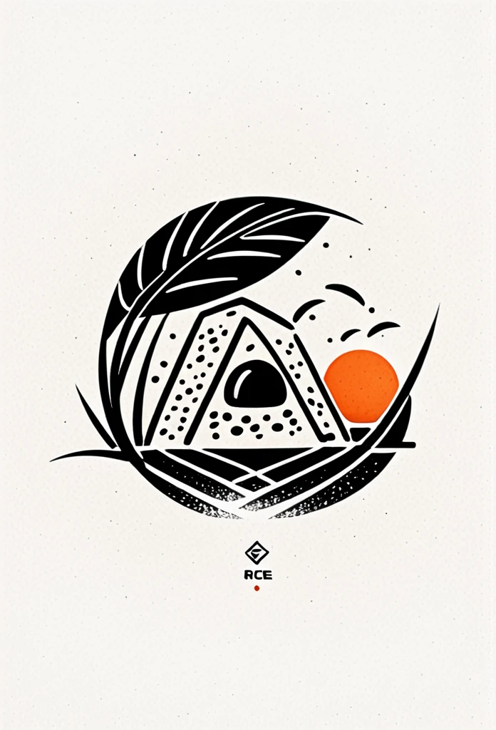 A stylish logo for a Japanese rice ball specialty store. Anyone can see that rice ball is rice ball. The rice balls in the logo look really delicious.、A typical Japanese bamboo grove、Bamboo leaf、etc、Like a beautiful, beautiful road、The onigiri in the logo is a very warm design, a bit like watercolor painting, the colors are black and white, a very cool and stylish design, a chic and modern design, the background is white