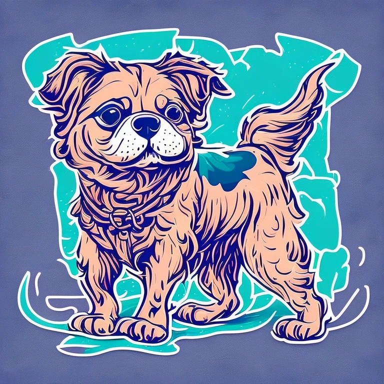 cartoon dog with bow tie on a blue background, mascot illustration, detailed digital illustration, cute dog painting, colorful digital illustration, specific vector art, in digital illustration style, sticker illustration, anthropomorphic dog, detailed 2D illustration, cute detailed digital art, colorful illustration, spot illustration, cute detailed art, digitally colored