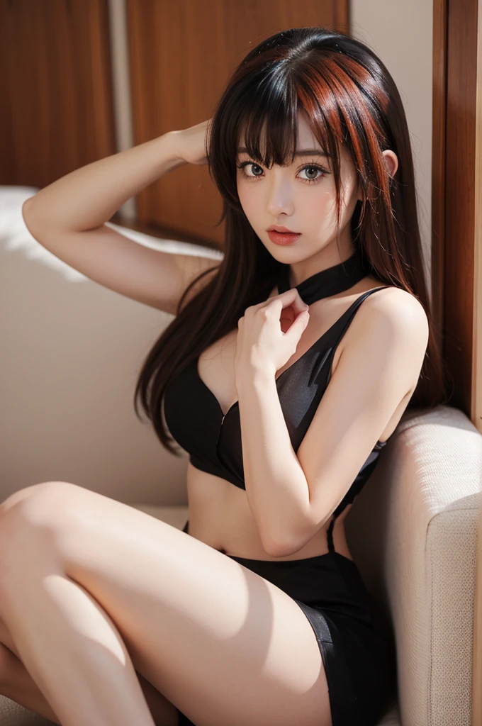 silk crop dress, silk panties, laced back, ,Rias_Gremory, black ribbon, 