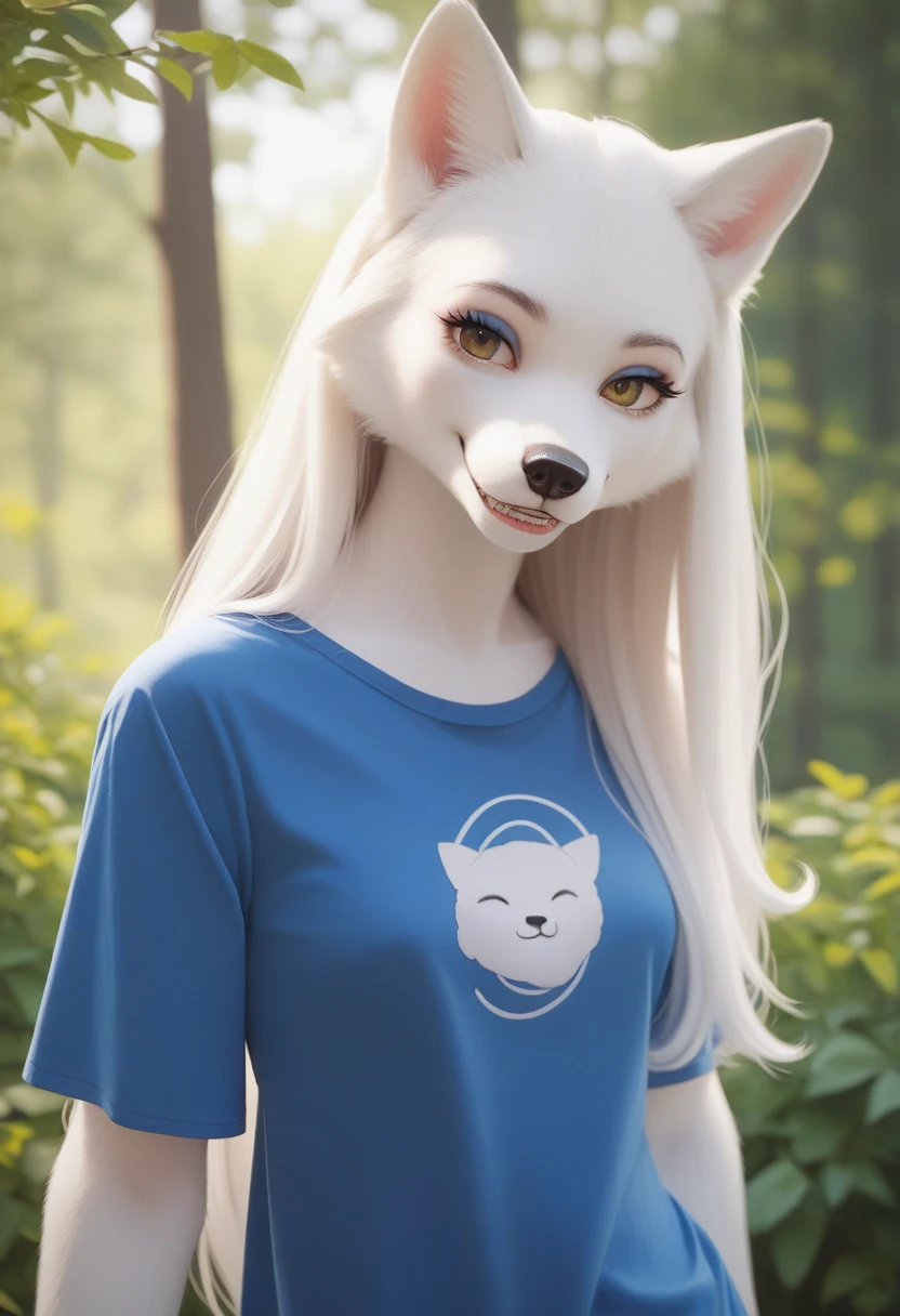 posing, female, 30 years, Cute, Eyeliner, long hair, Li p biting smile, blue shirt, eyes in the bedroom, antr o, wolf ears, (White fur:1.5), baggy shirt, wolf, forest background, 8 K, it&#39;s empty here, (Best quality, masterpiece), Blue eyes, fabulous, ultra clarity, 4K, excellent quality, high detail, close-вверх, bare che st,, cum on face, sex oral dick oral, The human peni s, Zoophilia, cute sucks dick, sucks gently, caresses with tongue, sperm dripping from mouth, balls dick, balls shaved, big dick, juicy dick, touches eggs with hands, plays with eggs, tits naked, nipples, blowjob s Dick, sex blowjobs Dick, sucks human dick, секс минет, берёт в рот, открыла рот, кончает в рот, сиськи, показывает голую грудь, обнаженная грудь