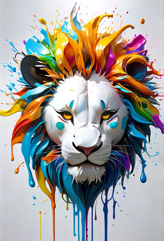 arte splash, a lion head, very detailed mane ((White background)), piercing eyes, Epic Instagram, art-station, splash style of colorful paint+, Contour, hyper-detailed intricately detailed, engine unreal, awesome, details Intricate, splashscreen, colors complementary, realistic concept art, 8K resolution, deviantart masterpiece, oil-painting, heavy brush strokes, paint drips, splash arts
