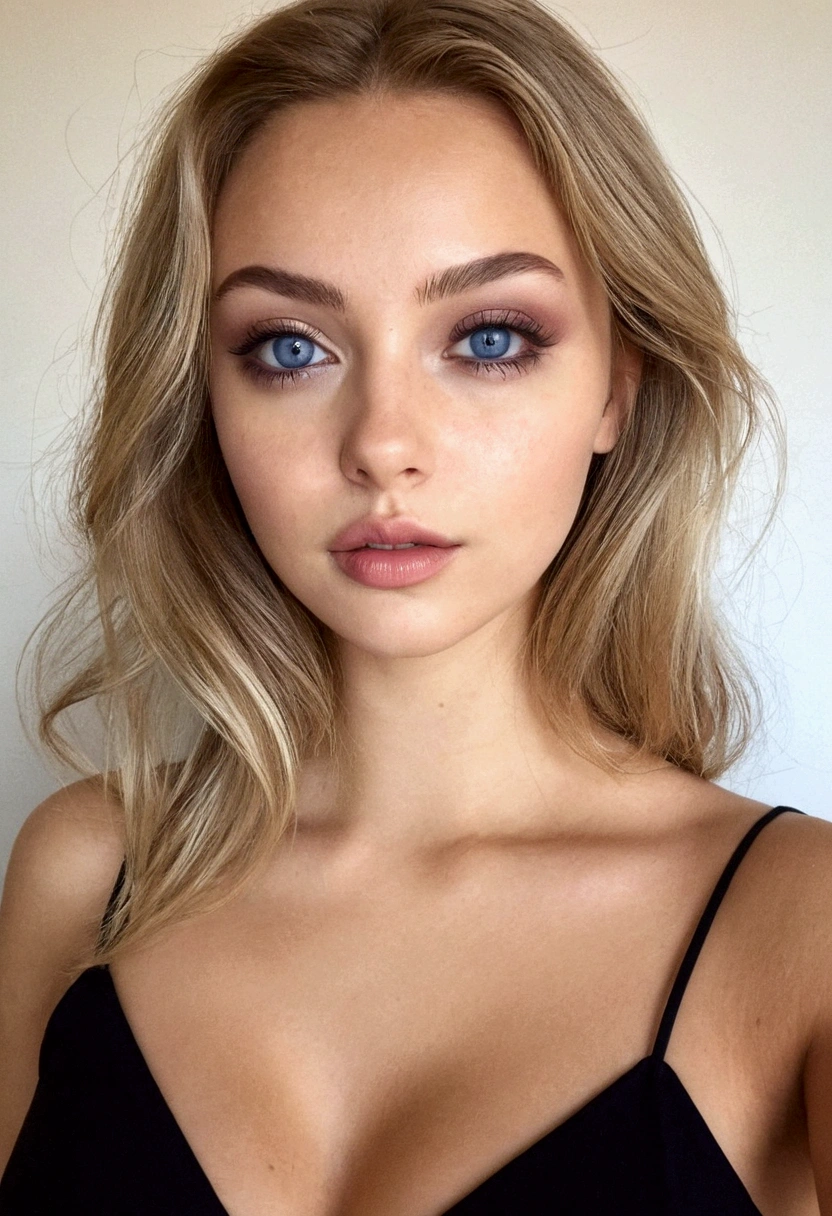femme avec débardeur et culotte assortis, Fille sexy aux yeux verts, grand , Portrait Sophie Mudd, portrait corinna kopf, cheveux blonds et grands yeux, Selfie d'une jeune femme, Augen dans la chambre, violette myers, sans maquillage, maquillage naturel, Regarder directement dans la caméra, Visage avec Artgram, maquillage subtil, superbe photo de tout le corps, dans la chambre, clivage