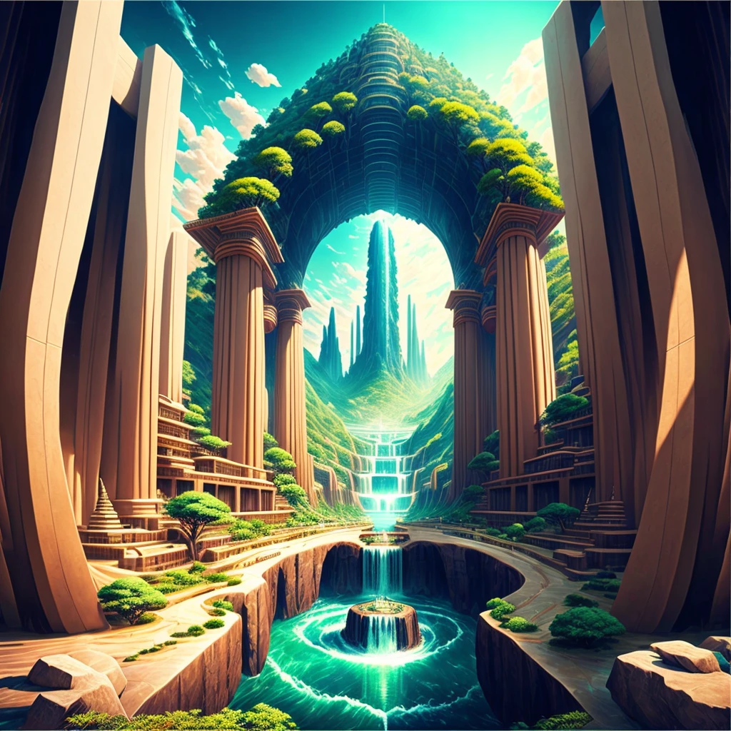 Best Quality，8k，Huge underground city，Underground Labyrinth，Anime Art，mysterious，universe，Super huge structure，Super huge waterfall，Nature，Super huge torii，Multidimensional，A world beyond imagination，High Dimension，Fantasy，future，Different space，Nature，romantic，universe，A world beyond imagination，Dream world，New World，Huge river，masterpiece，最高masterpiece，perfection，