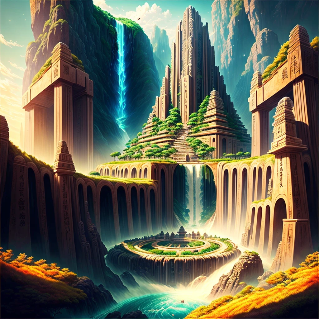 Best Quality，8k，Huge underground city，Underground Labyrinth，Anime Art，mysterious，universe，Super huge structure，Super huge waterfall，Nature，Super huge torii，Multidimensional，A world beyond imagination，High Dimension，Fantasy，future，Different space，Nature，romantic，universe，A world beyond imagination，Dream world，New World，Huge river，masterpiece，最高masterpiece，perfection，