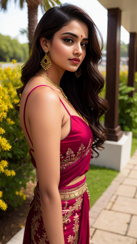 ((beautiful)+(attractive:0.9)+(sensual:0.8)) white indian women ((nerd:0.8)+(lovely)+(clean skin)) with hazel eyes and red lips. Medium brown hair, ((intense eyes))
