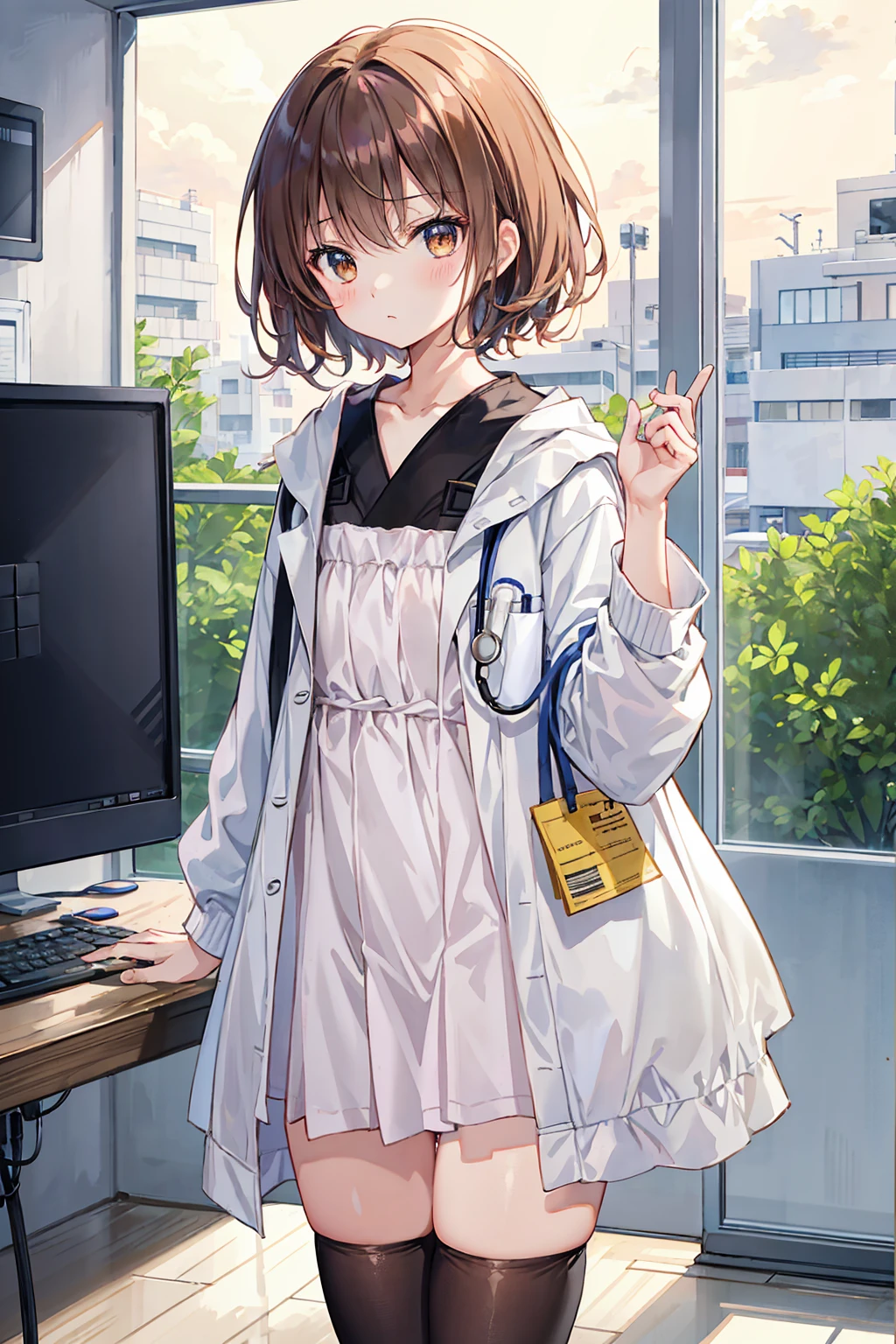 Browsing Caution 4kquality, 最高quality, superior_Mikoto, Brown eyes, short_hair, Ultra-small_chest,)at the doctor's office, 診察台superior, Blue Lingerie 16Year Sexy pose Fascinating For severe sweating, rip out your white bra、Pink Good、Blue Bra、Green bra、Greybra、Light grey bra、 Striped bra、Polka dot bra、Plaid Good、Cute Bra、child用ブラジャー、sporty、camisole、Cotton panties, 平らなchest, Half striped, hand, touch, Feeling, Grab, Compression, many hand, child, , 遊ぶたち, children touch, childs playing, childs touch, Male doctor, Doctor's examination, Man in white coat, man touch, men Compression, Doctor's consultation, chestを掴む, breast examination