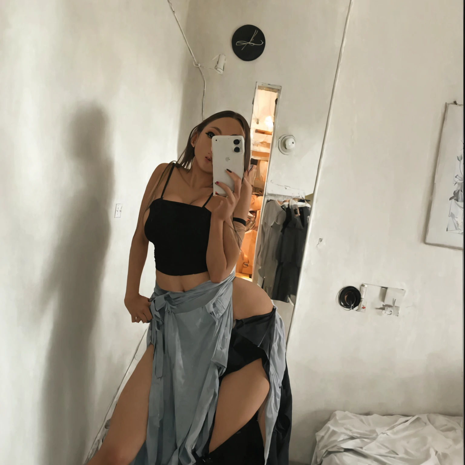 1girl sexy, sit on a bed, (black stockings), ((legs spread)), naked pussy, shaved cunt, high heels shoes, anatomically correct, super detailed, masterpiece, photorealistic, 4k