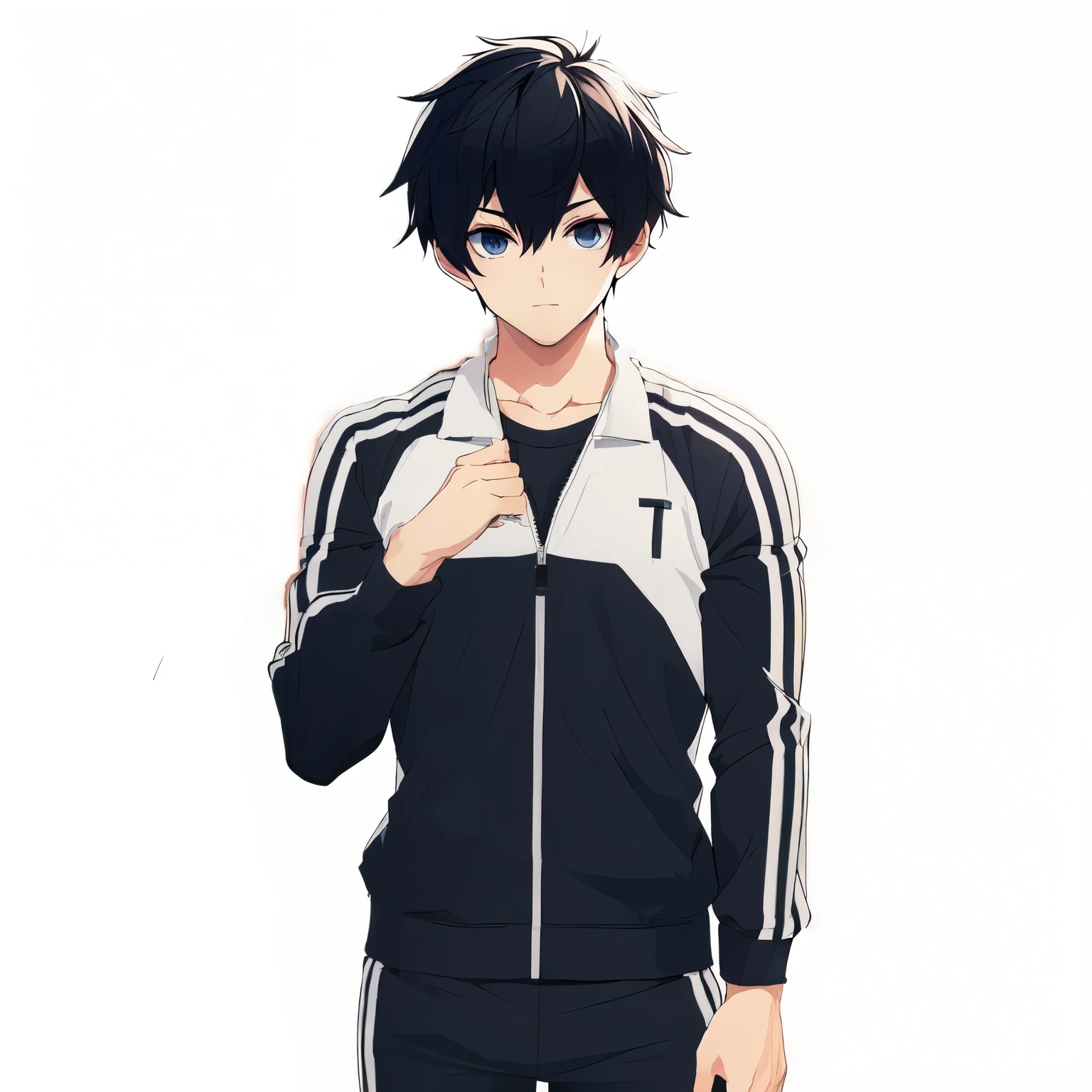 male Anime drawings Gym suit Arm down