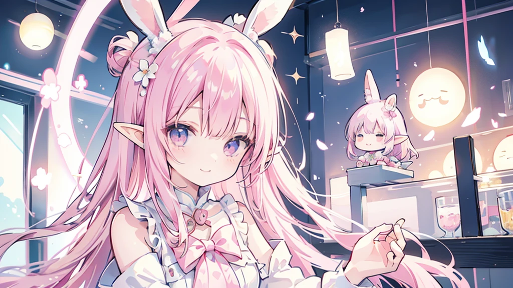 Bunny ears、Chibi Elf、Chill out、Pink and pop room、 smile