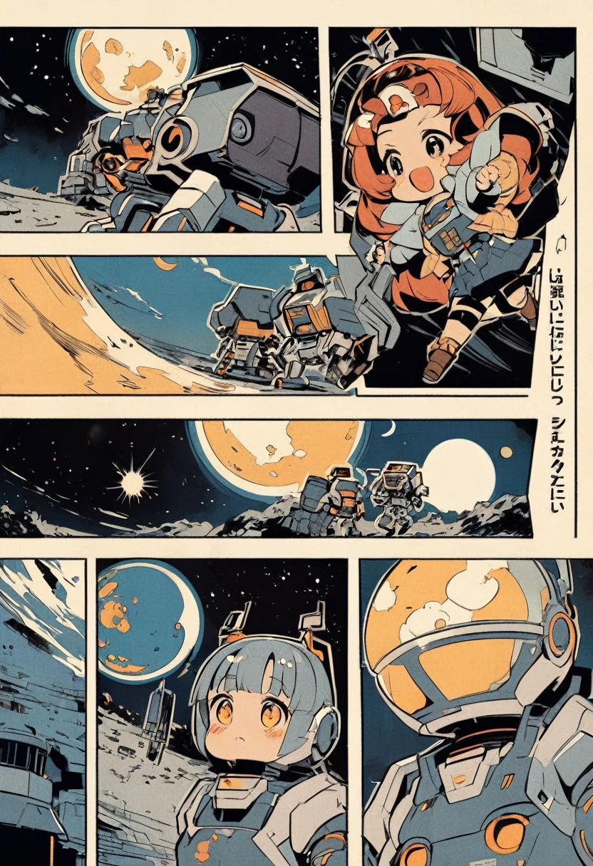 Robot on the moon, Vintage, comics