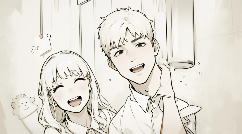 There is a young woman and a boy, they are 18 years old.