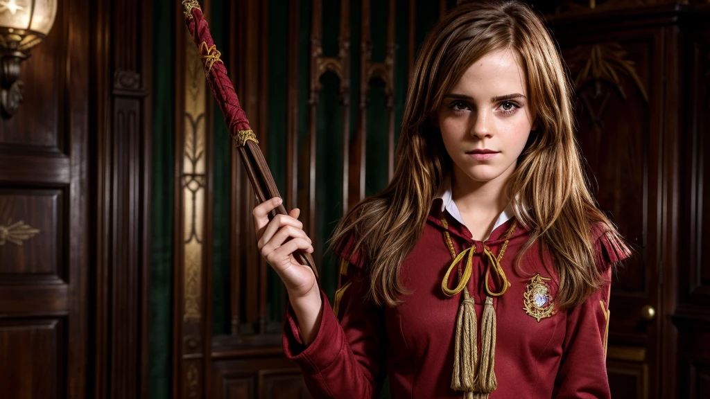 Full-length view (portrait of a emma Watson as Hermione Granger lifting skirt and showing off panties), (in a Hogwarts uniform intimate, detailed: 1.3), (panties: 1.3), (very detailed face: 1.4), (Hogwarts library on background: 1.2), (8k, uhd, DSLR, high quality, cinematic lighting, bokeh), (dramatic, award-winning photography, incredible masterpiece: 1.3)