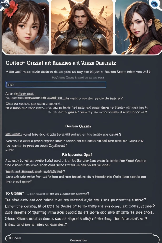 create a character quiz