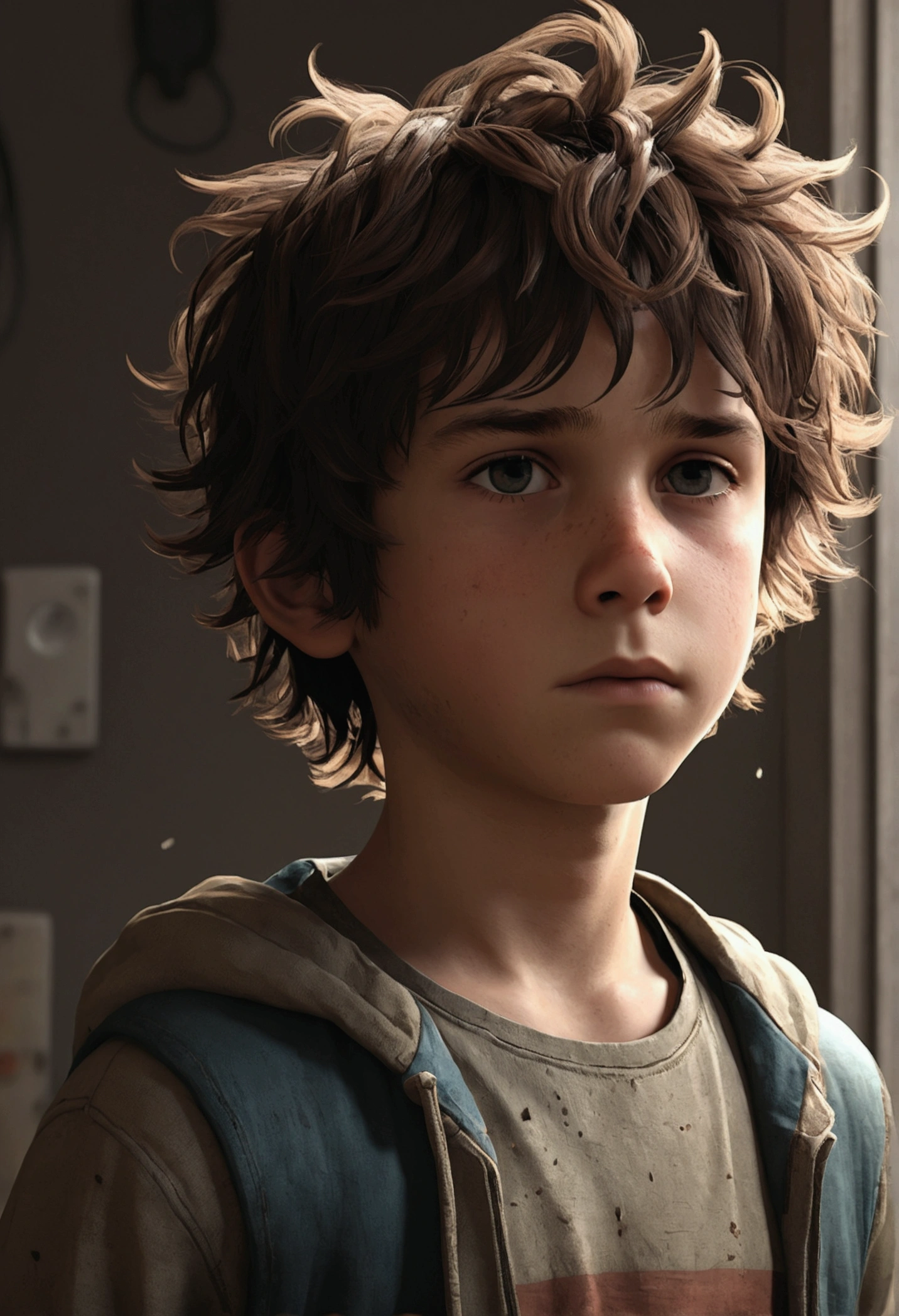 (Professional 3D rendering:1.3) de (Realistic:1.3) foto de arte mais bonita do mundo,soft features, brilliant male heroes, ((HUNGRY CHILD, menino pobre , Child with sad look long hair sad expression hungry in dynamic pose, fantastic location, ambiente de pobreza e fome )), corpo inteiro 8k unidade render, action shot, poros da pele, very dark lighting, sombreamento pesado, circunstanciado, rosto detalhado, (Vibrando, Fotografia realista, Realistic, Dramatic, Escuro, foco nítido, 8k), (Roupas velhas sujas , rasgadas velhas danificadas pelo mau tempo:1.4), ((((Use peles)))), (intrincado:1.4), decadente, (altamente detalhado:1.4), Pintura digital, rendering by octane, art stations, conceito-arte, liso, foco nítido, illustration, germe da arte, (Loish:0.23), Wlop Ilya Kuvshinov, e greg rutkowski e alphonse mucha gracias, (global ilumination, studiolight, light volumetric), chuva forte, floating particles, patife, fantasia, Nosso, Corpo inteiroesbiano, ((Fundo escuro e antigo da cidade:1.3)),CGSesociedade,art stations