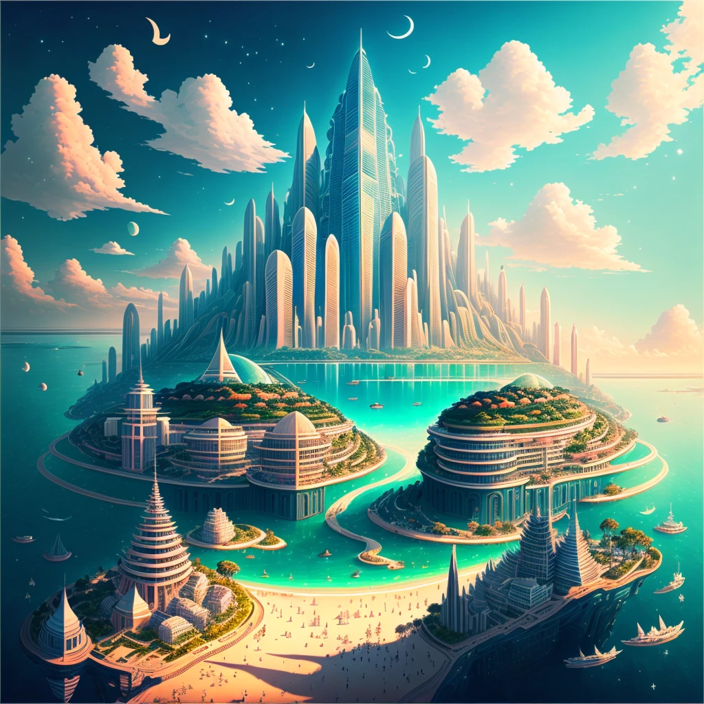 Best Quality,8k,A city in the sea,Underwater metropolis,Anime Art,mysterious,universe,Super huge structure,Skyscrapers,cyber punk,SF,超巨大Nature,Super huge torii,Multidimensional,A world beyond imagination,High Dimension,Fantasy,future,Different space,Nature,romantic,universe,A world beyond imagination,Dream world,New World,Huge river,masterpiece,最高masterpiece,perfection,