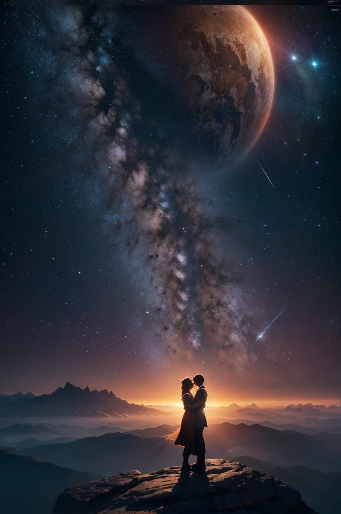 When you look at the vast expanse of space, your eyes are drawn to the exciting action created in the vast expanses of the universe. Bright celestial bodies and cosmic phenomena are intertwined in a symphony of light and sound, dancing in perfect harmony. This scene is a celebration of awe and wonder, a celebration that will take your breath away. detailed matte painting, deep color, fantastical, intricate detail, splash screen, complementary colors, fantasy concept art, 8k resolution trending on Artstation Unreal Engine 5