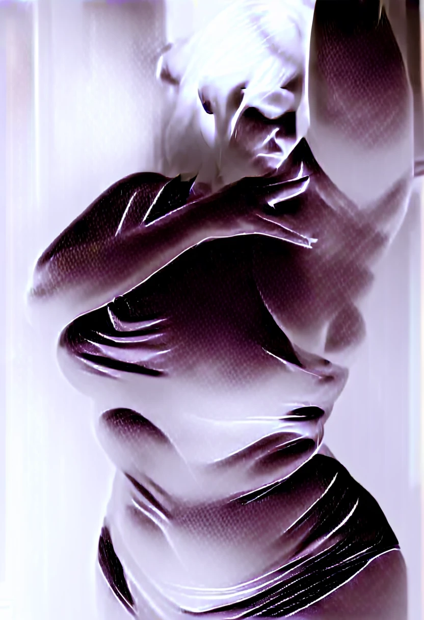 a middle-aged woman wearing a white shirt posing in a bathroom, she has a plump, round belly, smooth and translucent white skin, chic, chubby, powerful and massive, large breasts, thick neck, breasts covered, SFW, ((Sweat dripping, very sweaty, sweaty)),