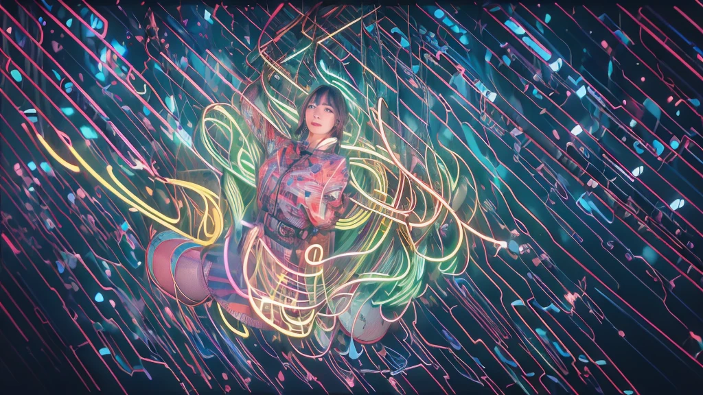 offcial art，Unity 8k wallpaper，ultra - detailed，Beauty and aesthetics，tmasterpiece，best qualtiy，（zentangle，datura，Tangles，Entangled），（s fractal art：1.3），1 The Girl With Her Back Turned，Very detailed，dynamic angle，cowboy  shot，Most Beautiful Form of Chaos，elegant，Fauvistdesign，vivd colour，romanticism lain，James Jean，robbie devi antono，by Ross Tran，francis bacon，michal mraz，Adrian Ghenny，petra cortright，gerhard richter，takato yamamoto，Ashley Wood，Atmospheric，A note of ecstasy，streaming musical notes visible