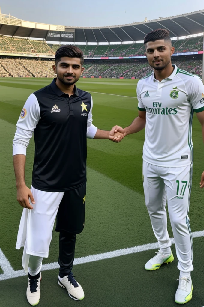 Babarazam with ronaldo in stadium Pakistan