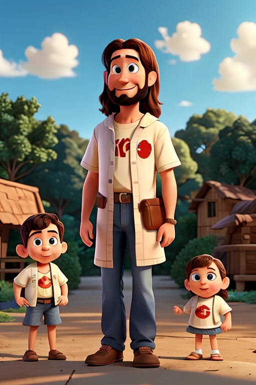 Jesus pixar with his friends