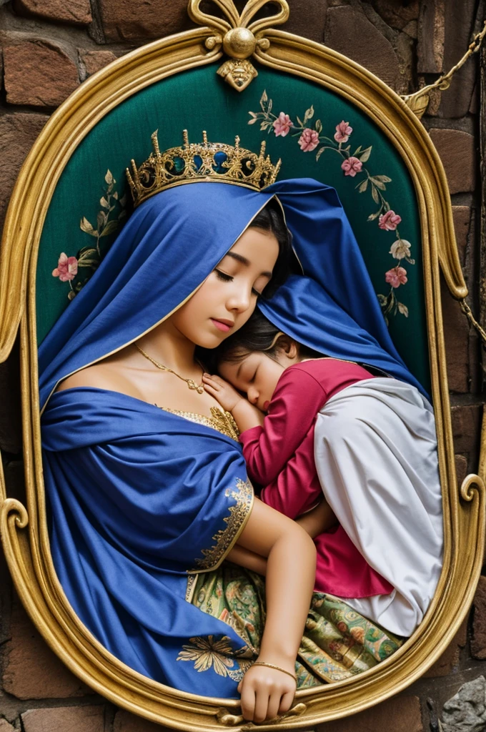 (((Holy virgin mary mystical rose-black and Jesus. . IN CUSTOM METALLIC COLORS mayan blue russian costume))) luminoso, obra maestra, (Mejor calidad: 1.2), (super fine: 1.2), illustration, (extremadamente delicado y hermoso: 1.2), movie angle, flotante, (Hermoso detalle ojo: 1.1), (detalle de luz: 1.1), Movie Lights, Cielo delicado, ojos azules, (cola de caballo alta: 1. 1), capa, Ojeteador, cielo estrellado, (light particles: 1.1) Dibujo, flor. (obra maestra), (Mejor calidad), (fotorrealista:1.3), 8k, textura de piel detallada, Textura de tela detallada, hermoso rostro detallado, detalles intrincados, ultra detallado (Cuerpo completo:1.2)
Traducido con DeepL.con (Free version)