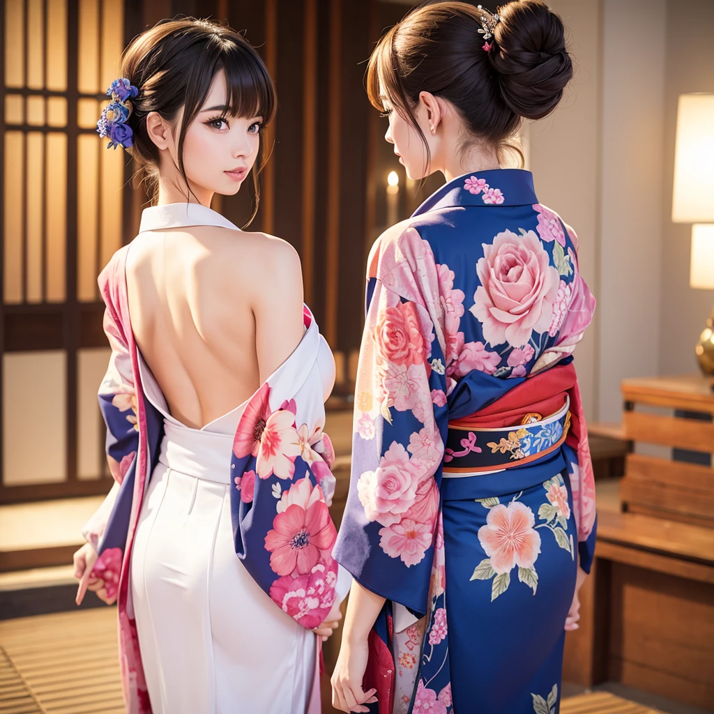  [High quality] [masterpiece] [mind blowing] a girl in kimono in her boyfriend back