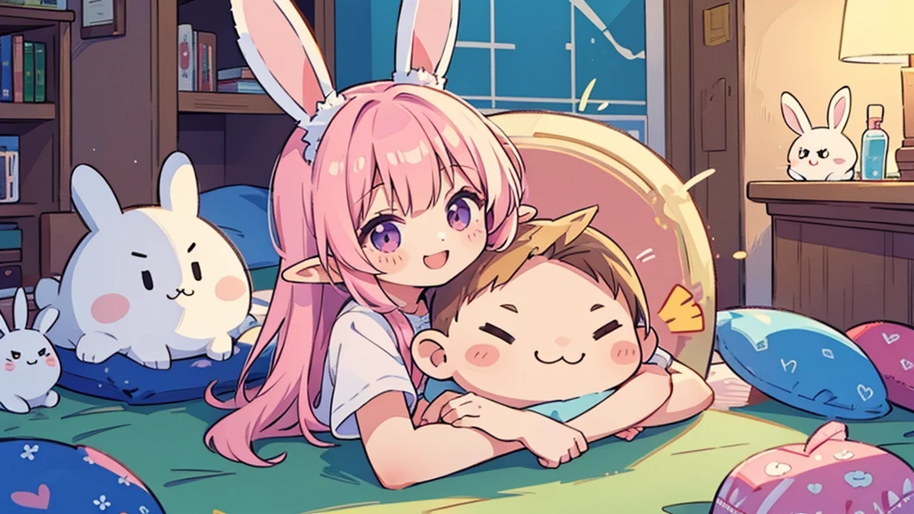 Bunny ears、Chibi Elf、Chill out、Pink and pop room、 smile