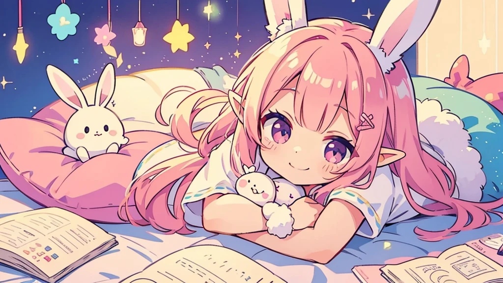 Bunny ears、Chibi Elf、Chill out、Pink and pop room、 smile