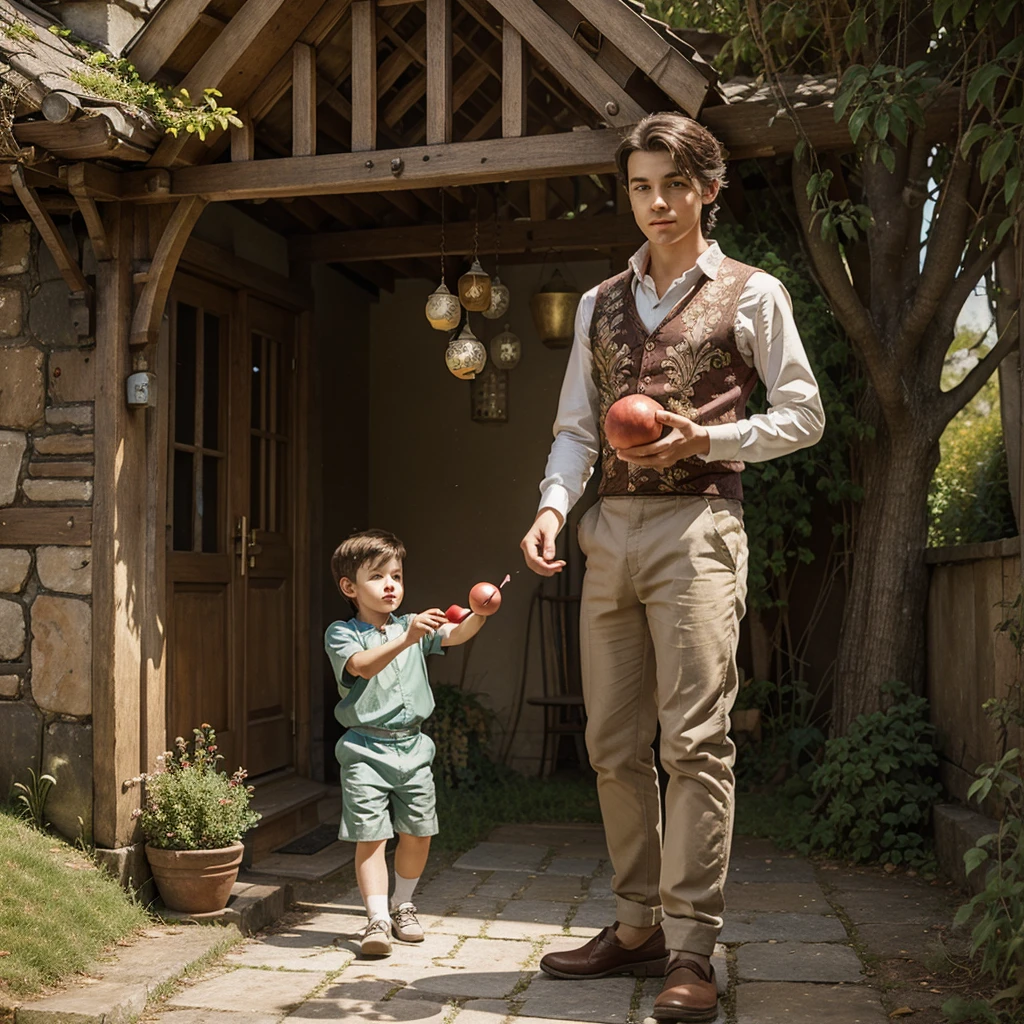 Illustration for a fairy tale " BOY WITH BALLS "