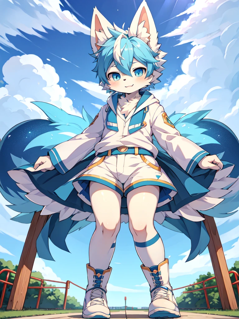 Light blue cute furry