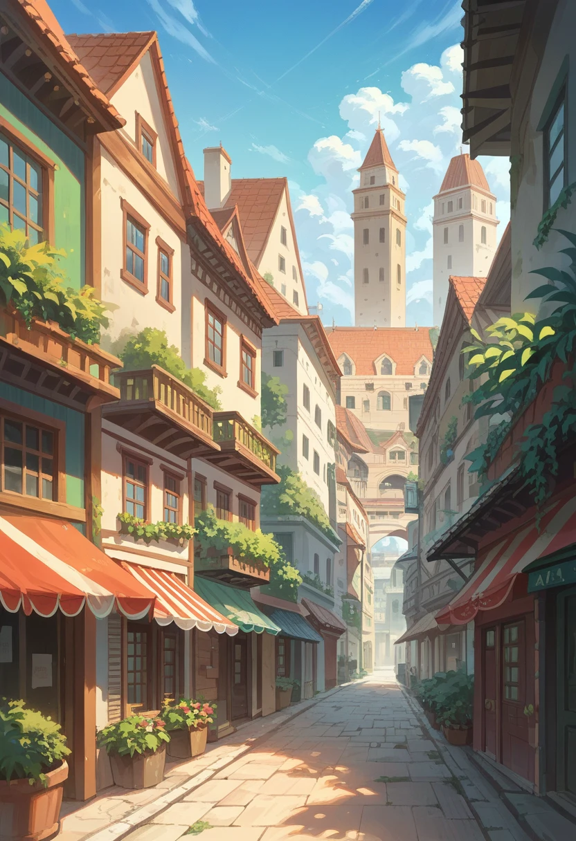 score_9,score_8_up,score_7_up,source_アニメ,Idealized Forms,Natural Light,details background,blurry background,extremely detailed,No person,Scenic spots in Italy,Buildings line the seafront,Mediterranean