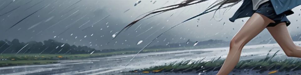 Skinny girl，Run in the wind and rain，Lots of detail