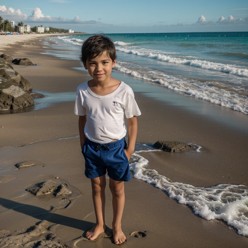 A  boy on a beach