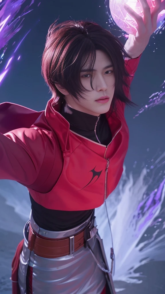 a close up of a person holding a ball in their hand, jett from valorant, epic anime style, key anime art, high quality anime artstyle, male anime character, handsome guy in demon slayer art, anime boy, extremely detailed artgerm, high quality fanart, handsome anime pose, tower of god, sakimi, anime wallaper