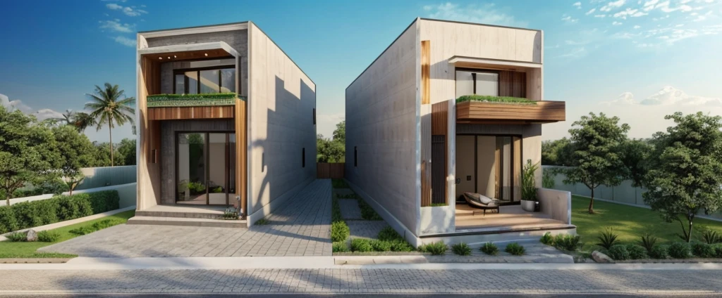 (((best quality, masterpiece))), (surreal, optical:1.2), high quality, (daylight:1.2), perfect lighting,(residential) modern house modern, main material ((wood: gray stone:0,4)), villa, modern gray house, modern, dynamic light, super light, ((light emitted from inside the house: 1.1)) , ((clear blue sky:1.3)), ((garden lights)), rock, peaceful, romantic , ((haze)), tường đồng bộ màu trắng