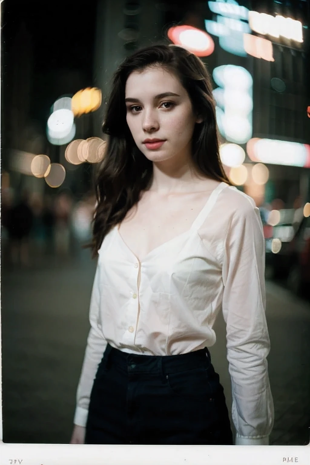 polaroid photo, night photo, photo of 24 y.o beautiful woman, pale skin, bokeh, hd