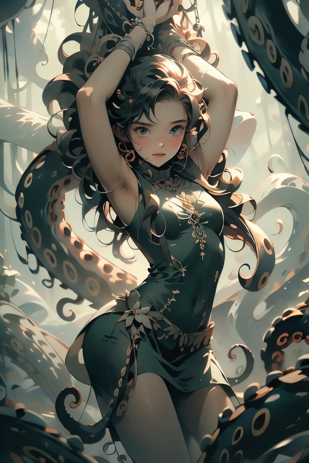  ((best quality)), ((masterpiece)), (detailed), 1 fairy girl, off-shoulder sweater, a fairy, fairy girl, winged pixie girl, girl fairy, various different types of insect wings, small breasts, NSFW，Covered with tentacles, encoiled by tentacles, Tentacles around the body, many tentacles, captured by tentacles, bound by tentacles, trapped by tentacles, Fine details，Tentacled，Tied with tentacles, roaming tentacles, drooling，Crying，horrified expression, panic, fight for survival, Detailed body，Full limbs，NSFW, being pulled into a flower, wild environment, jungle, terrifying floral environment, horrific nature, predatory flora, fairy catcher, fairy trapper, fairy catcher plant, fairy trapper-plant, fairy catcher flower, fairy trapper-flower inspired by carnivorous plants; a plant occupying the equivelant evolutionary niche as a spider would 