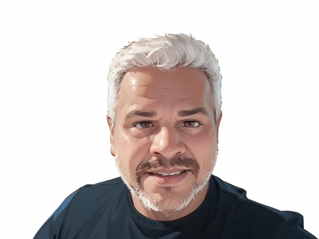 man with beard, Disney, Pixar cartoon style avatar, dark brown eyes.
