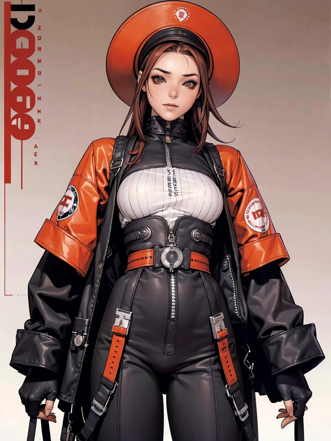 (best qualityer))), (((manga strokes))), (((gray bob hair with straight bangs and red highlights))), uma Kizi jovem muito bem vestida com micro vestido plissado com costuras verticais, beautiful and expressive face, slightly-smile, big eyes with long black eyelashes, heavy make-up, chains and zippers spread across clothes, contrasting colours, pose de atitude, hair with a modern and futuristic cut, urban game poster art, dramatic camera angles, graffiti art elements in the background, design mixing contemporary and retro by Shepard Fairey, (((cowboy shot))), (((best qualityer: 1.4))), (Unbeatable masterpiece), (hiper HD),(CG 8k hyper-realistic), Kizi, (((standing alone))), pirralha violent, ((())), sex pose de atitude, work of art, post-apocalypse, (((manga style))), bounty hunter, violent, Manic, the way you want, slenderbody, thin but strong, perfectbody, roupa moderna, advanced technology, neon, sleeves with vertical striped pattern, neutral background, (( cowboy shot )). intricate visual