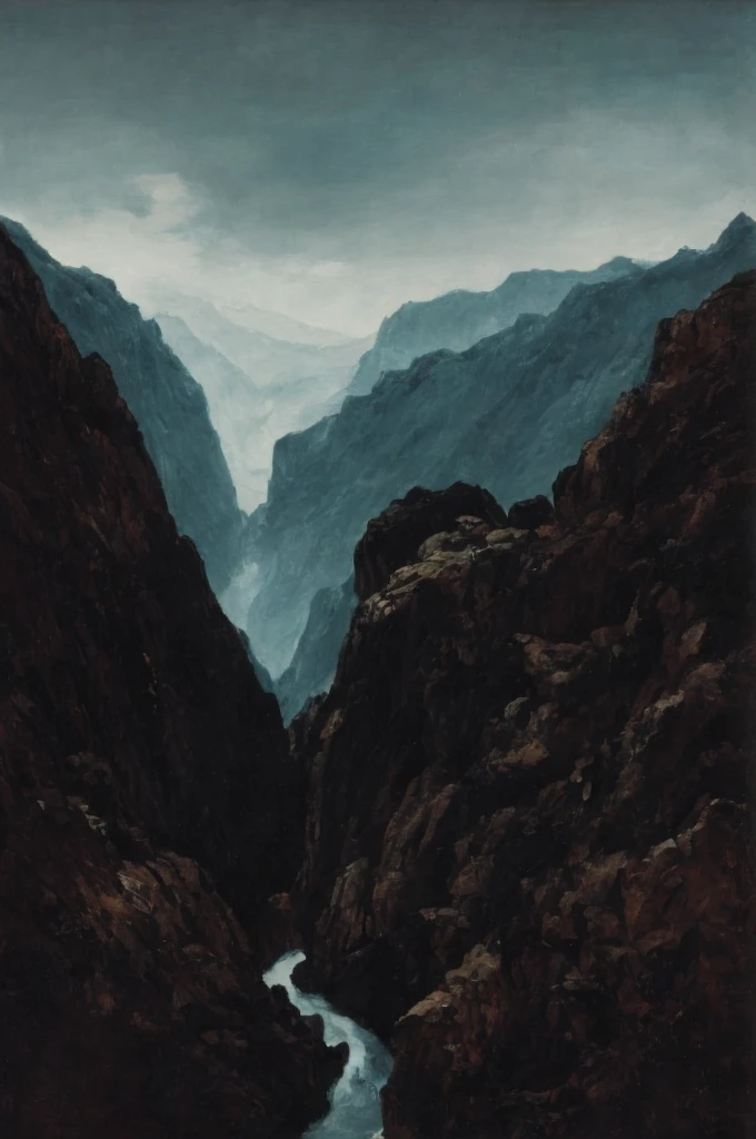xgiger, The image is a detailed view of H.R. Giger's biomechanical tableau \" LANDSCAPE No 312 \" plate, featuring
a fantastical cityscape with a large bridge spanning across a canyon. The architecture is intricate and appears to be made of a dark in the transit space aside the cascade of fallen water, appears to be a fusion of organic and mechanical elements, with a focus on the interplay between the two.The piece is a tableau, most likely created with a India ink pen or pencil on paper, determined by the thin lines, shading techniques, and the texture of the paper, which is visible around the edges.
Used is pen, given the shading and variations in line weight visible in the image. Artist have used a variety of stylus with different degrees of hardness to achieve the shading effects.
The use of undersaturated green-grays dark contrasts creates a stark and graphic look. Is used a variety of linework techniques to create different textures. Fine, parallel lines create a smooth, metallic texture,while thicker, more cursive lines suggest cables or wires.
Light source from the top highlights skeletals, pper part of foreground, lower part of image is in shadowupper part of foreground, lower part of image is in shadow.
The art performance showcases the artist’s skills in observation and rendering. The level of detail in the piece suggests a close study of real bone specimens and mechanics. The artist has skillfully used shading techniques to create a convincing illusion of three-dimensionality on a flat surface. The wrinkles and cracks in the surface, and the cast shadows with accuracy, used shading techniques to create a realistic depiction of light and shadow on the objects. This creates a sense of depth and dimension in the image. The artist has used careful linework to depict the contours and textures in the piece
Sharp focus on foreground elements illustration. Deep and delicate DOF. Big painting. Stored in Louvre masterpiece, ooze soaked pajama top