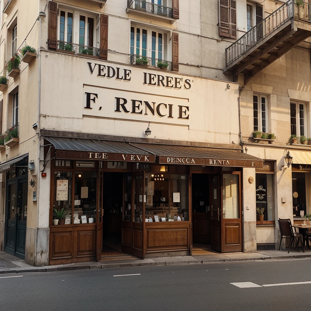 ILLUSTRATION OF A FRENCH RESTAURANT SIGN" very beautiful".