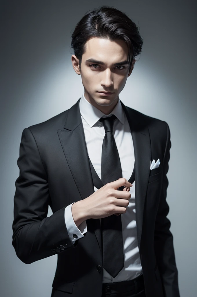 Man holding black triangle in hand