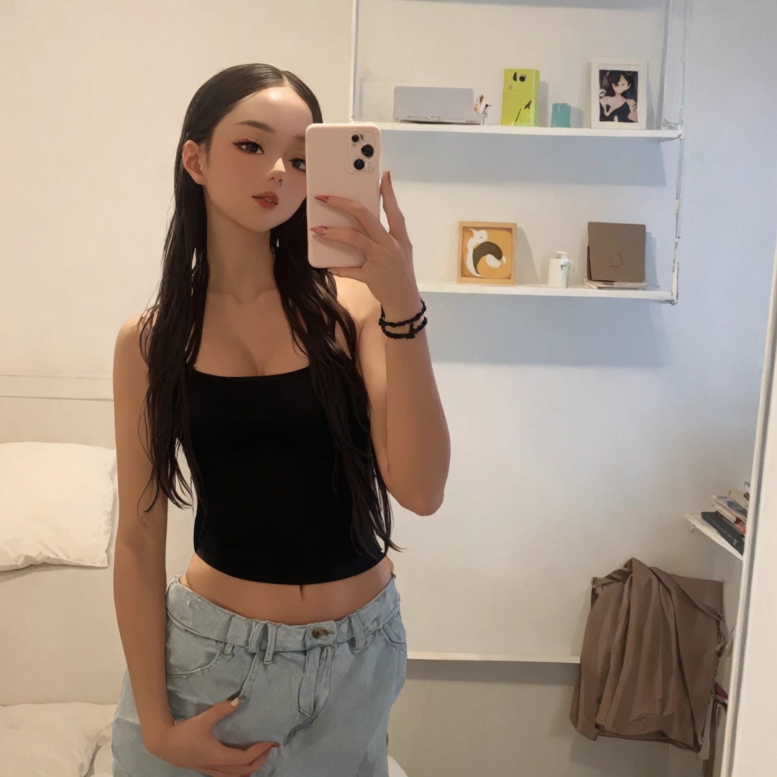 Sexy young girl, sexy body, big , long hair, sexy pose, skinny, white colored skin, no phone