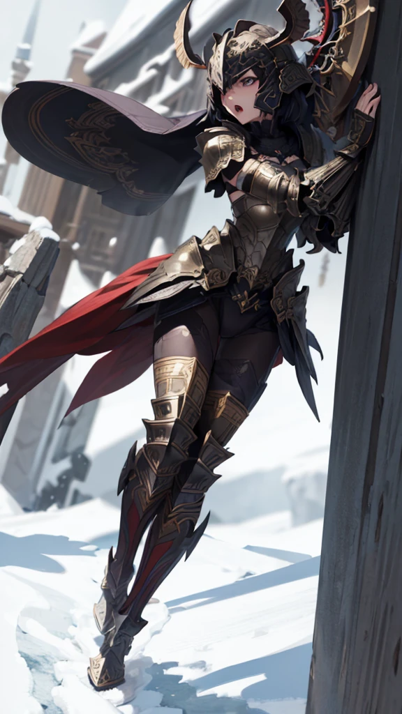 (masterpiece, 4K ,Super detailed:1.2), (anime:1), (Perfect quality), (anger), (((Adult body))),女knight, armor, armor, knight, Valkyrie