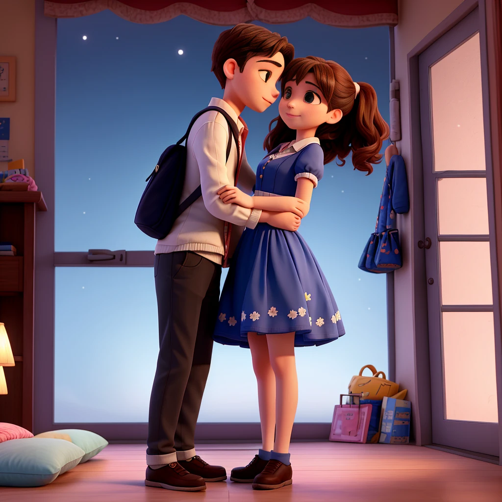 Couple in love,But the girl will come down to us at night.
