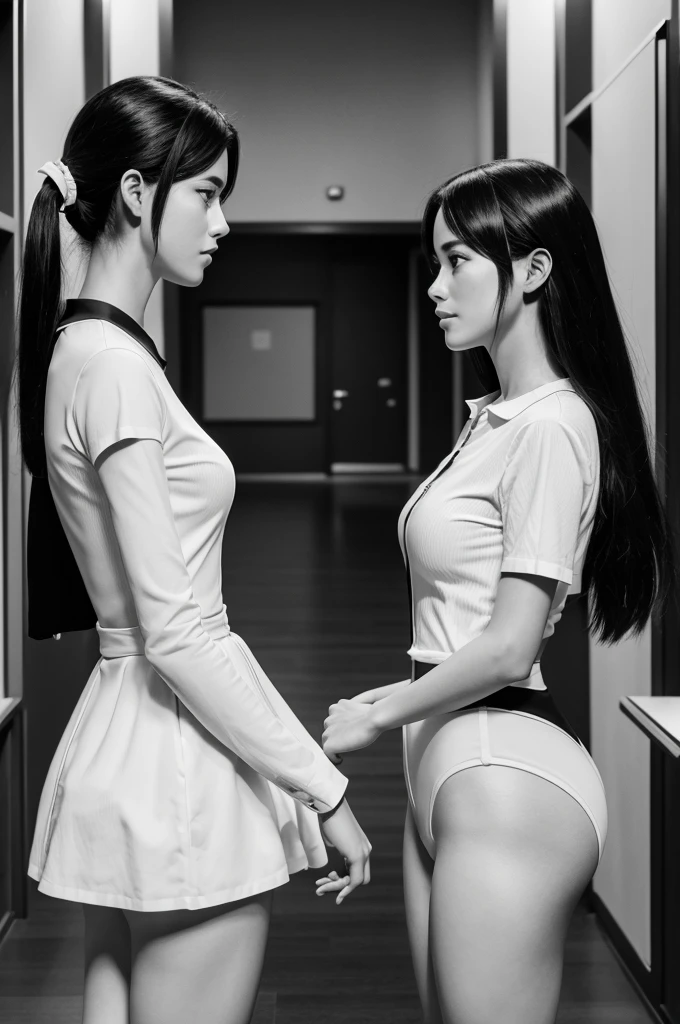 ((best quality)), ((masterpiece)),
Manga panel black and white where two characters are talking to each other with the (highlighting the dialogue)
"Nobody Knows The Future"