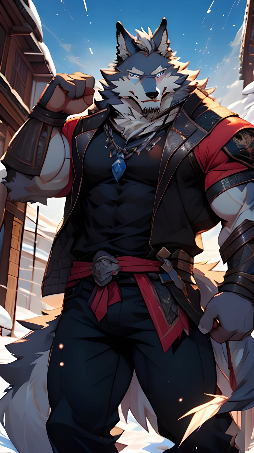 battle,Struggle,pink t-shirt black pants jeans,Blue long sword in his hand,mayor,gentle and soft,ice magic power,long white beard,long braided hair,Alone, kemono, (old wolf gris), the second (old wolf), the second, male, the second male (old wolf), the second (old wolf), cola,muscles, elegant, general, loose fabric ,bulk, big abs, North Zone,cloudy sky,wind and snow storm,perfect lighting, (light particles),(Best Quality),(masterpiece),(ultra cool),sharp focus, light particles, strong, Serious,rippled muscles, ultratake off makes, ultradecolaed eyes, looking at the viewer, good looking, nakedness, ((take off makes)),many scars,the mayor,mayor face, blue eyes