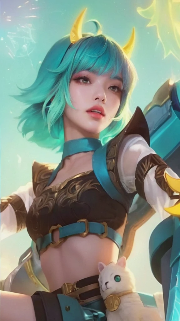 a close up of a woman with blue hair holding a sword, ig model | artgerm, extremely detailed artgerm, style artgerm, artgerm detailed, artgerm lau, as seen on artgerm, artgerm style, qiyana, teal skin, trending artgerm, ! dream artgerm